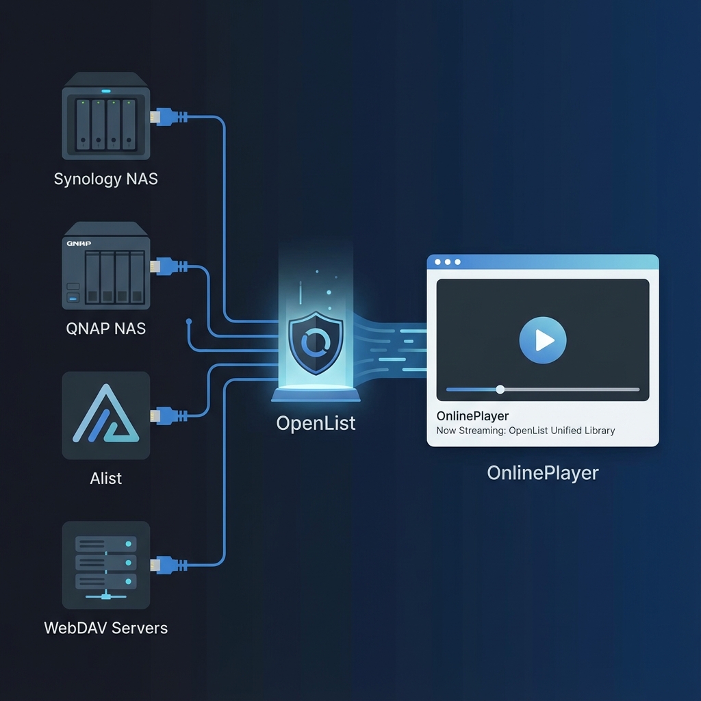 The Universal Gateway: Using OpenList to Stream WebDAV & NAS on the Web